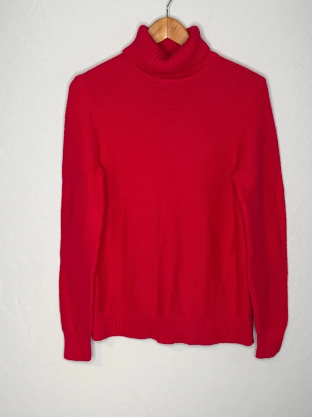NWT! J. Crew Bright Rose Cotton & Merino Wool Turtleneck Sweater. Size Small.